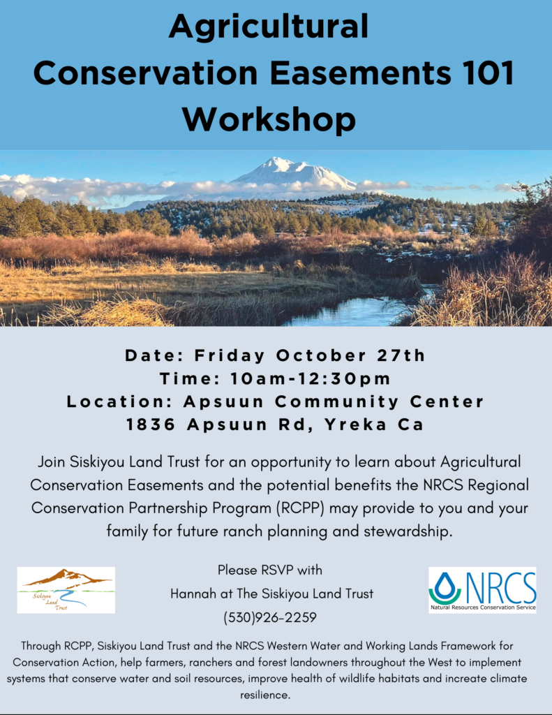 Oct 27 10am-12:30 pm Apsuun Community Center Yreka, CA